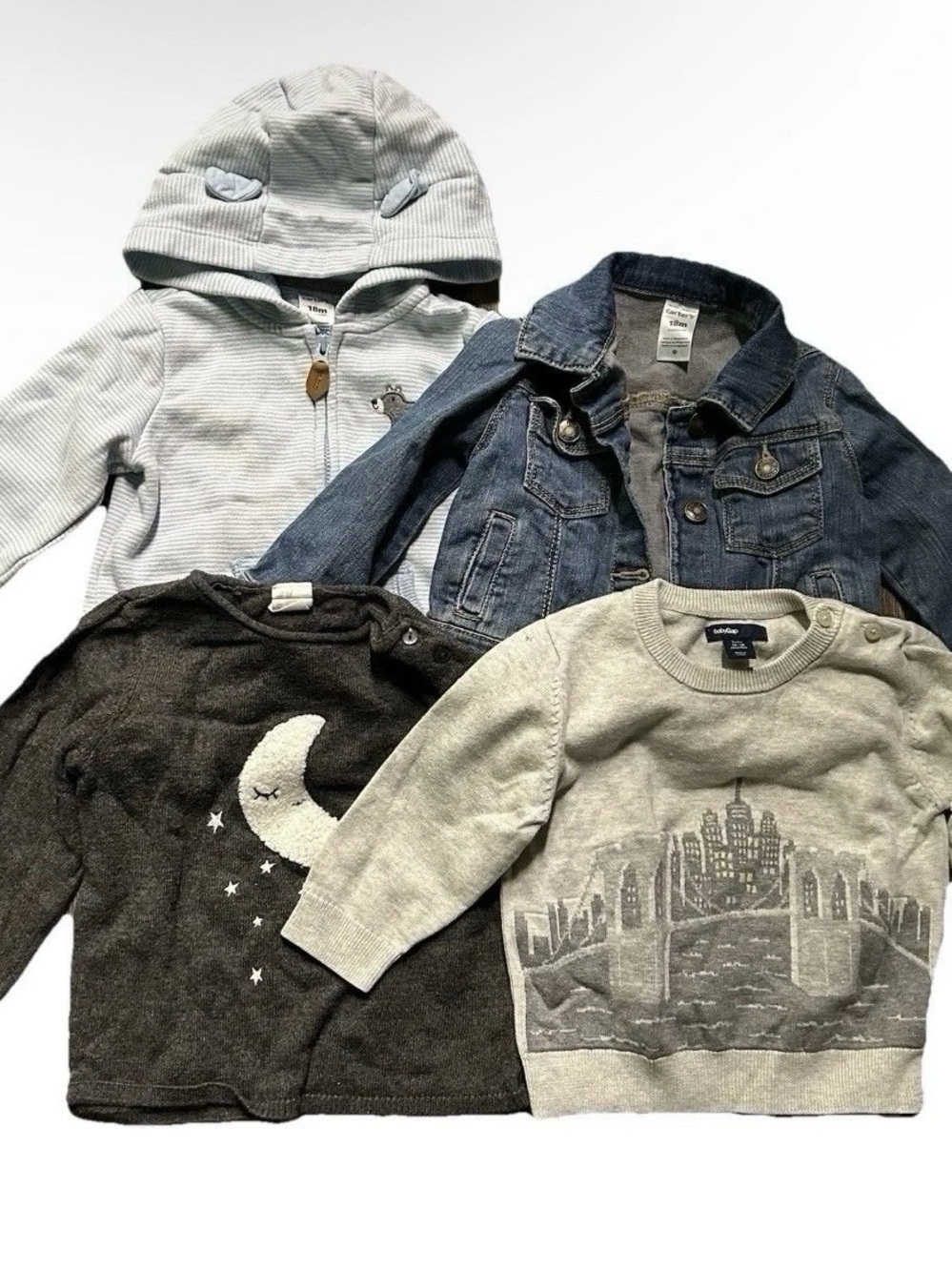 Toddler Winter Top Lot Full Zip Jacket Jean Jacket Sweaters Size 12-18 Months